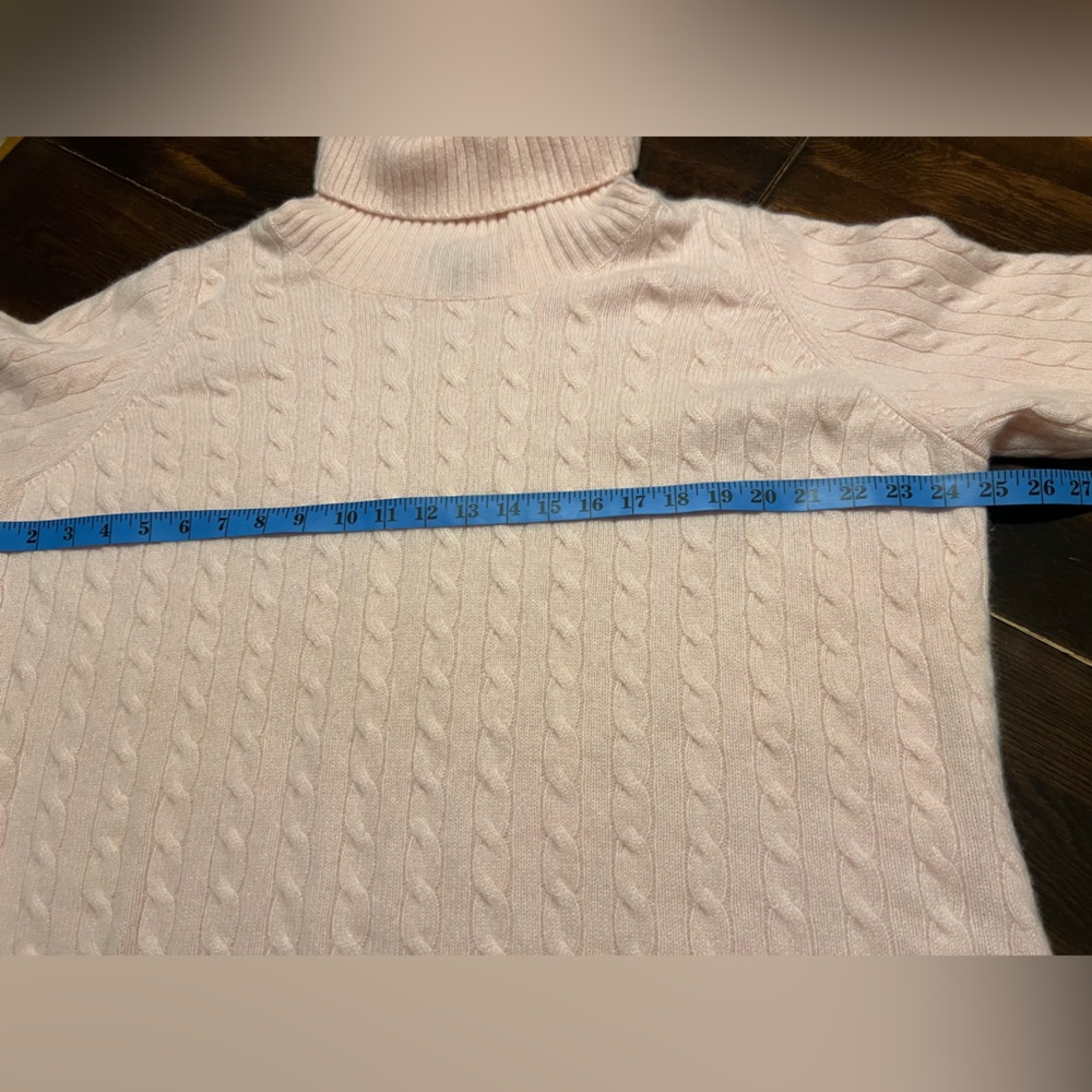 Lands End 100% Cashmere Turtleneck Cable Knit Sweater Womens Plus 2X Luxury Pink - Picture 7 of 11